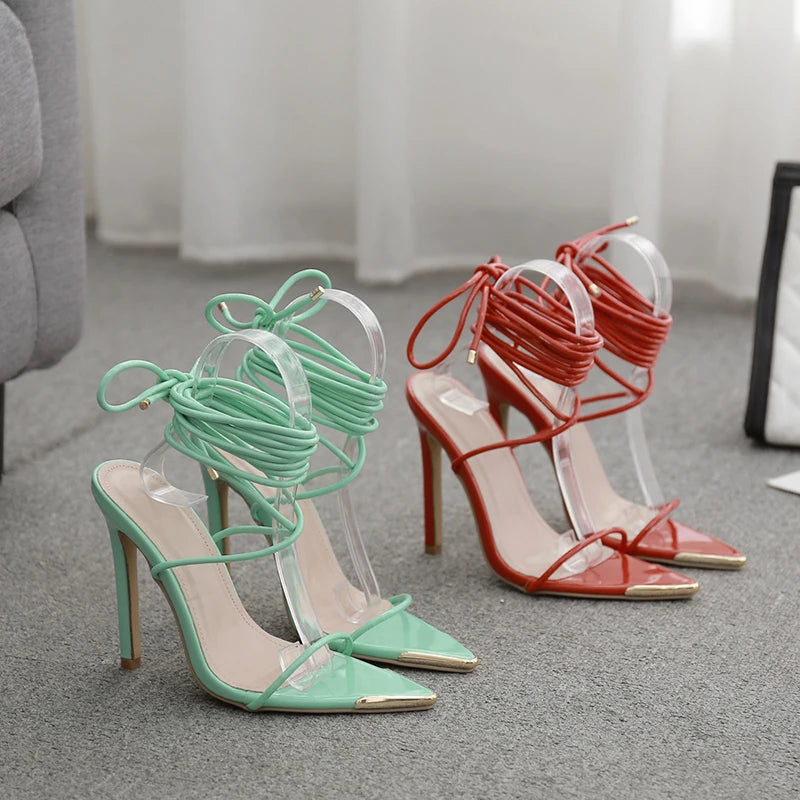 Sensual Strut Lace-Up Heels