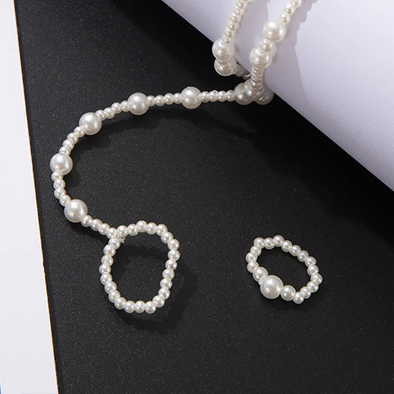 Double Layer Pearl Anklets for Women Summer Beach Sandal Anklet Barefoot Jewelry Bohemia Accessories Outdoor Travel Foot Chains